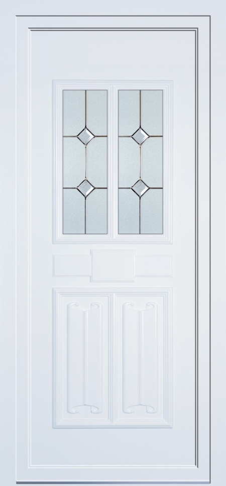 porte d'entrée avec vitrage croisillons