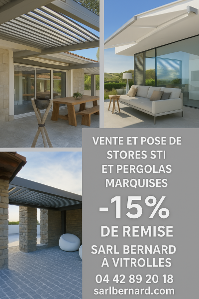 offre special -15% sur les stores et pergolas